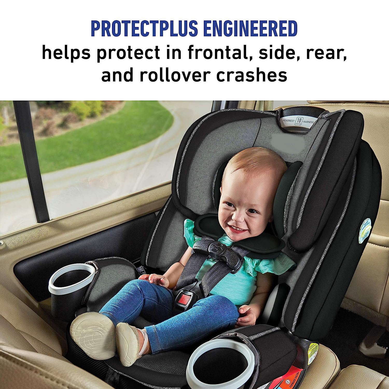 4Ever DLX 4 in 1 Car Seat, Infant to Toddler Car Seat, with 10 Years of Use, Zagg 1 Count (Pack of 1)