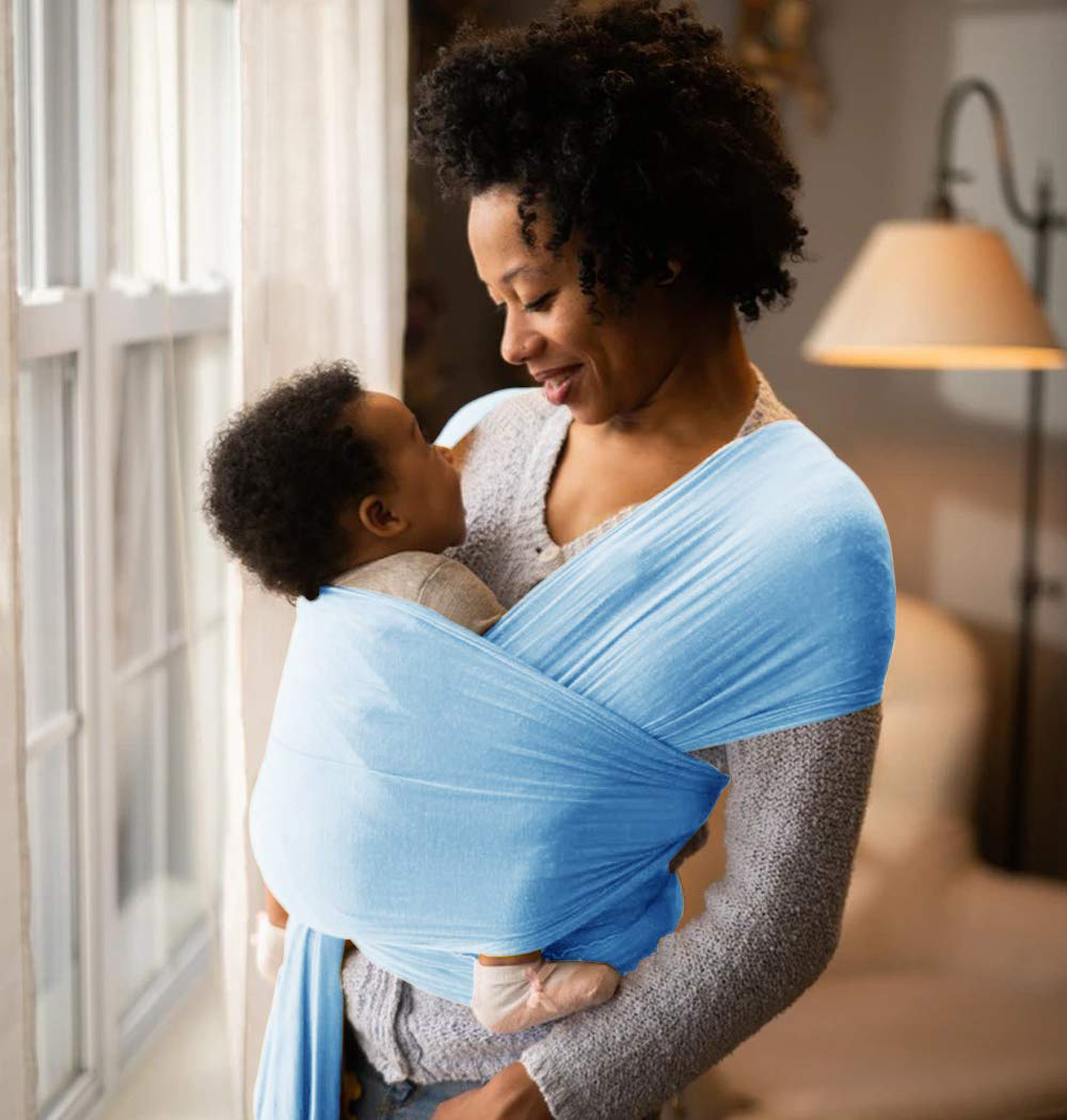 Baby Wrap Carrier,Hands Free Baby Carrier Sling,Lightweight,Breathable,Softness,Perfect for Newborn Infants and Babies Shower Gift,Black