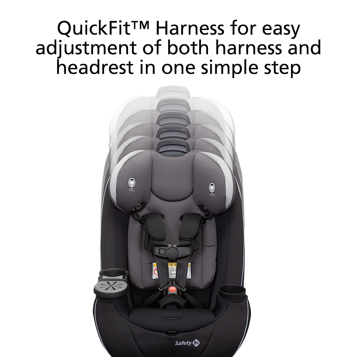 Safety 1st Grow and Go All-in-One Convertible Car Seat, Rear-facing 5-40 pounds, Forward-facing 22-65 pounds, and Belt-positioning booster 40-100 pounds, Carbon Wave