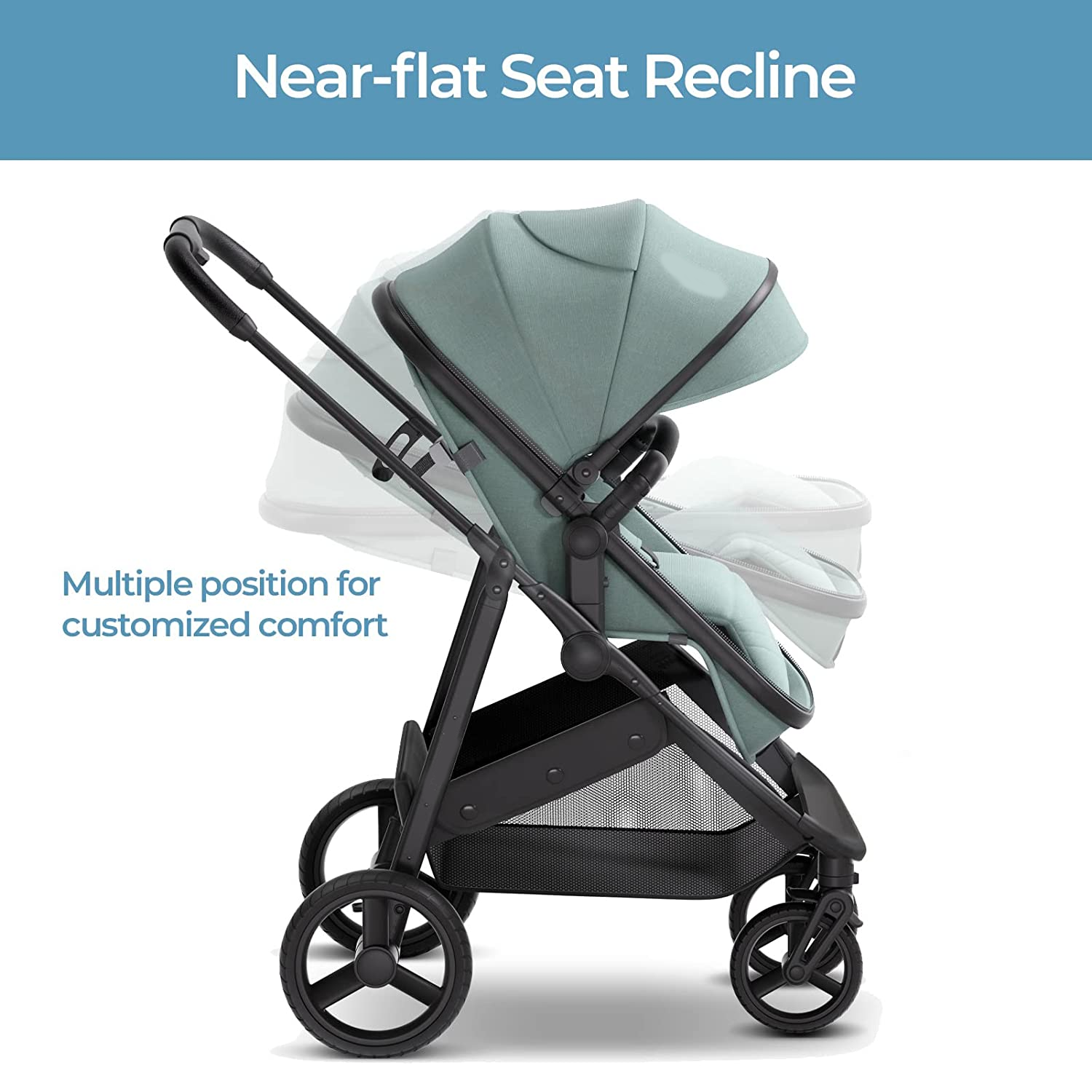 Convertible Baby Stroller with Bassinet Mode - Foldable Infant Stroller to Explore More as a Family - Toddler Stroller with Reversible Stroller Seat