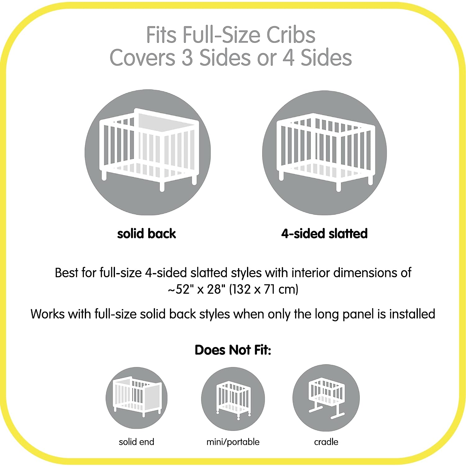 BreathableBaby Breathable Mesh Crib Liner C Classic Collection C White C Fits Full-Size Four-Sided Slatted and Solid Back Cribs C Anti-Bumper