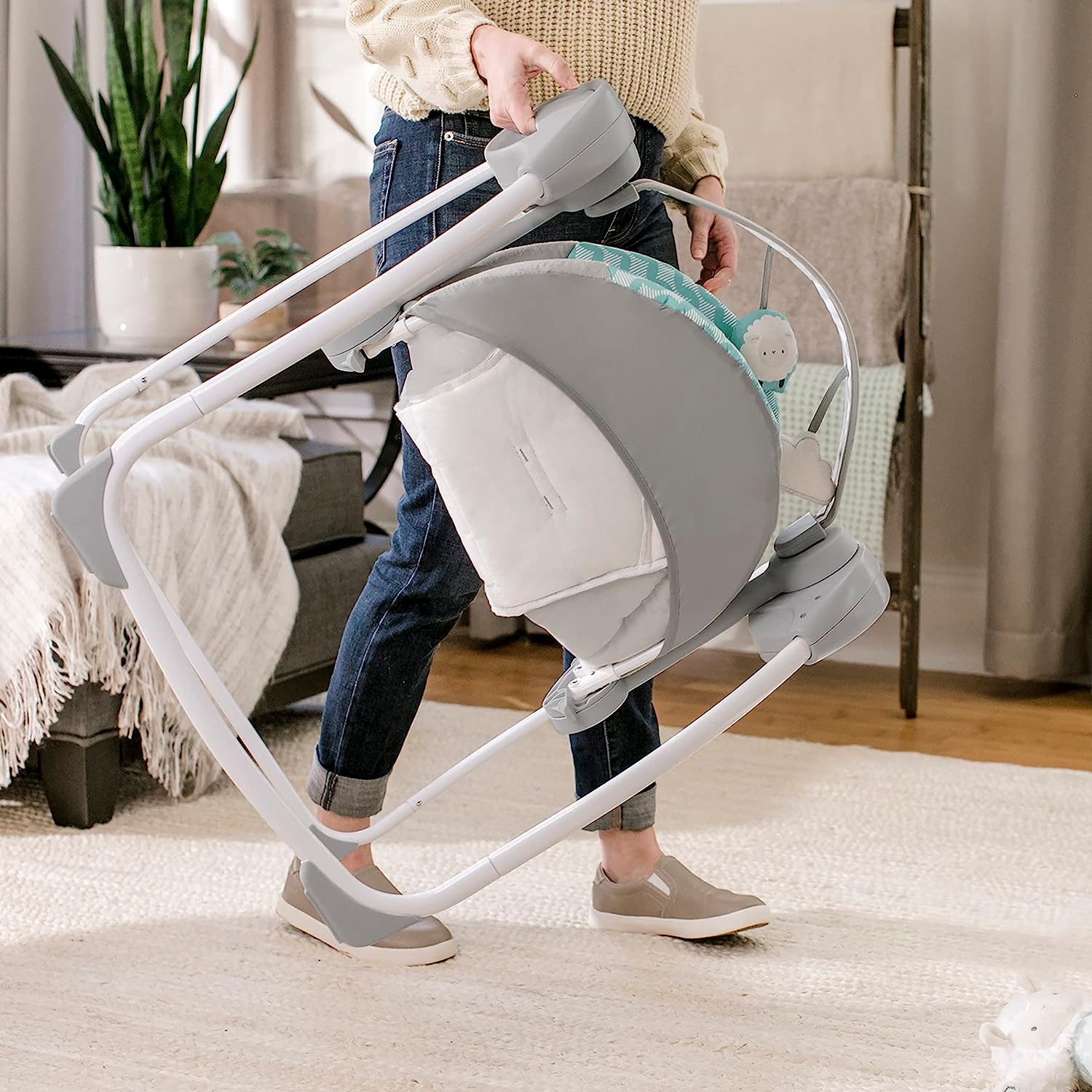 Easy-Fold Portable Baby Swing, 0-9 Months Up to 20 lbs (Goji)