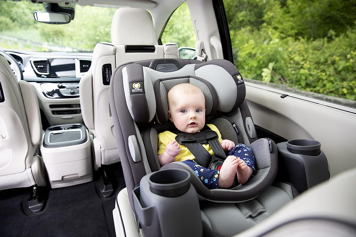 Safety 1st Grow and Go All-in-One Convertible Car Seat, Rear-facing 5-40 pounds, Forward-facing 22-65 pounds, and Belt-positioning booster 40-100 pounds, Carbon Wave