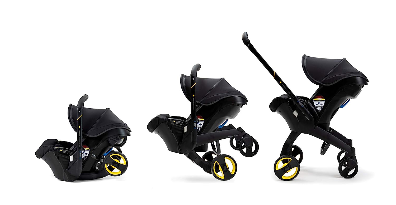 Infant Car Seat & Latch Base - Rear Facing, Car Seat to Stroller in Seconds - US Version, Nitro Black
