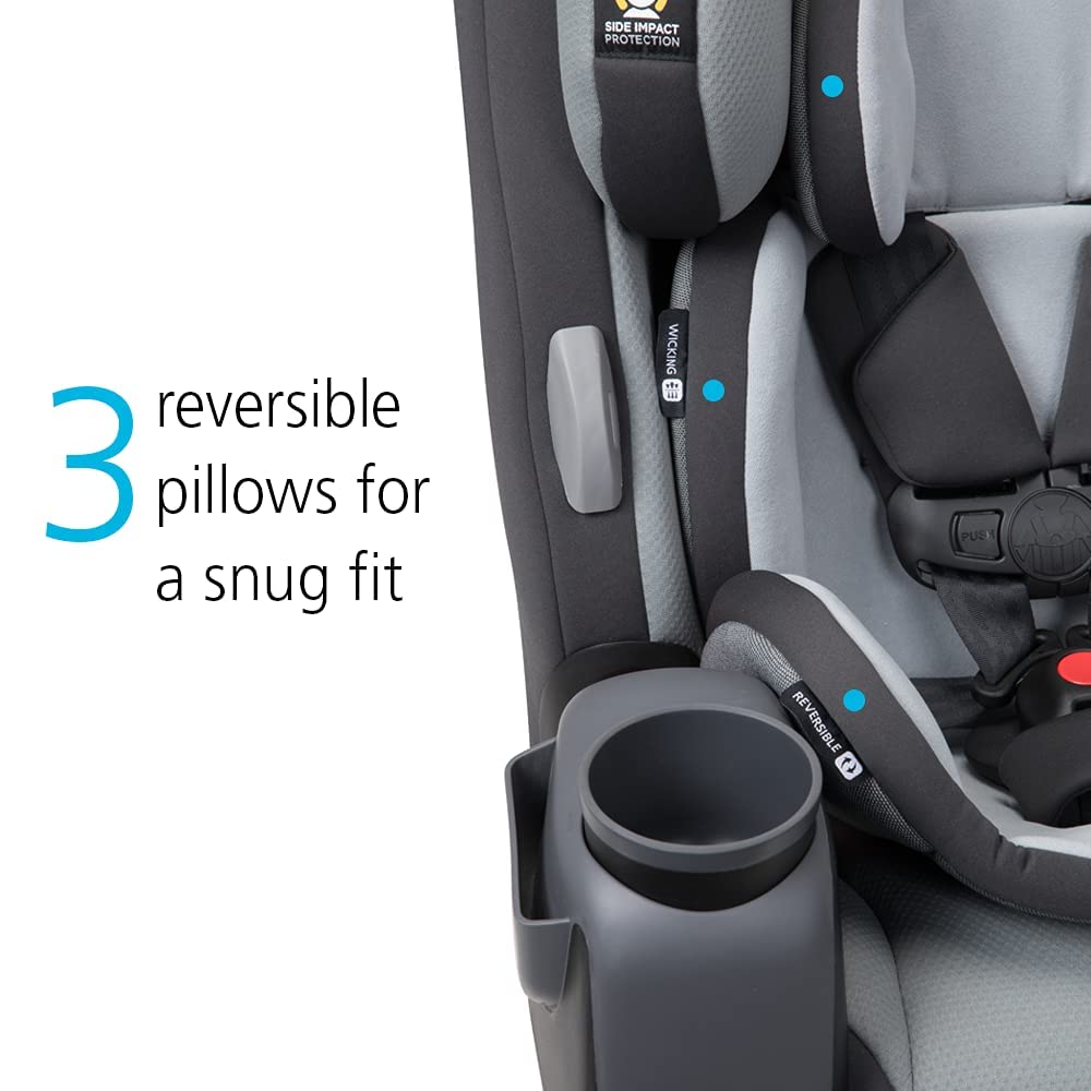 Safety 1st Grow and Go All-in-One Convertible Car Seat, Rear-facing 5-40 pounds, Forward-facing 22-65 pounds, and Belt-positioning booster 40-100 pounds, Carbon Wave