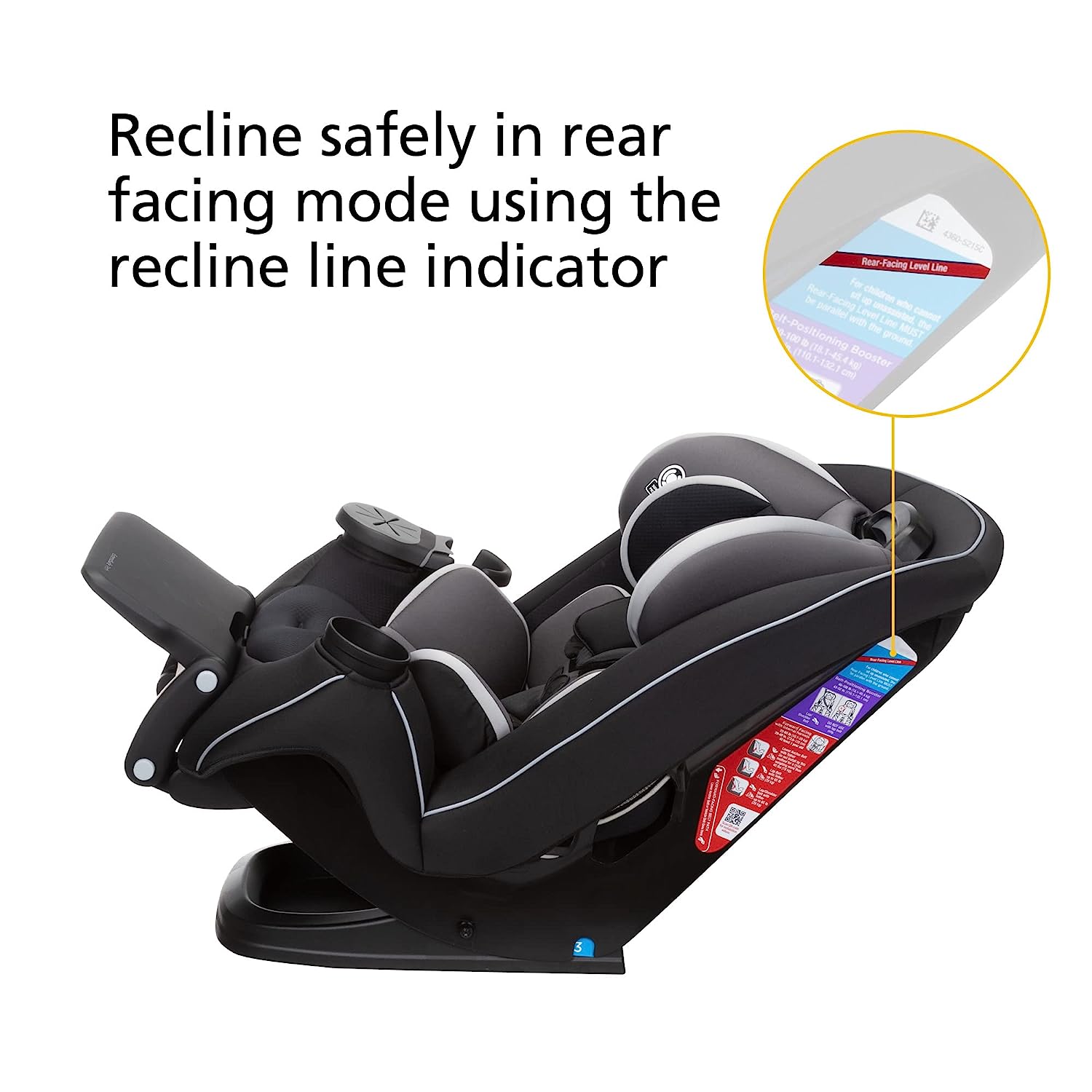 Safety 1st Grow and Go All-in-One Convertible Car Seat, Rear-facing 5-40 pounds, Forward-facing 22-65 pounds, and Belt-positioning booster 40-100 pounds, Carbon Wave