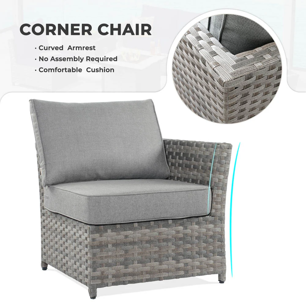 Ovios New Rimaru Series Patio Furniture Set 15-Piece include Swivel Chairs and 42