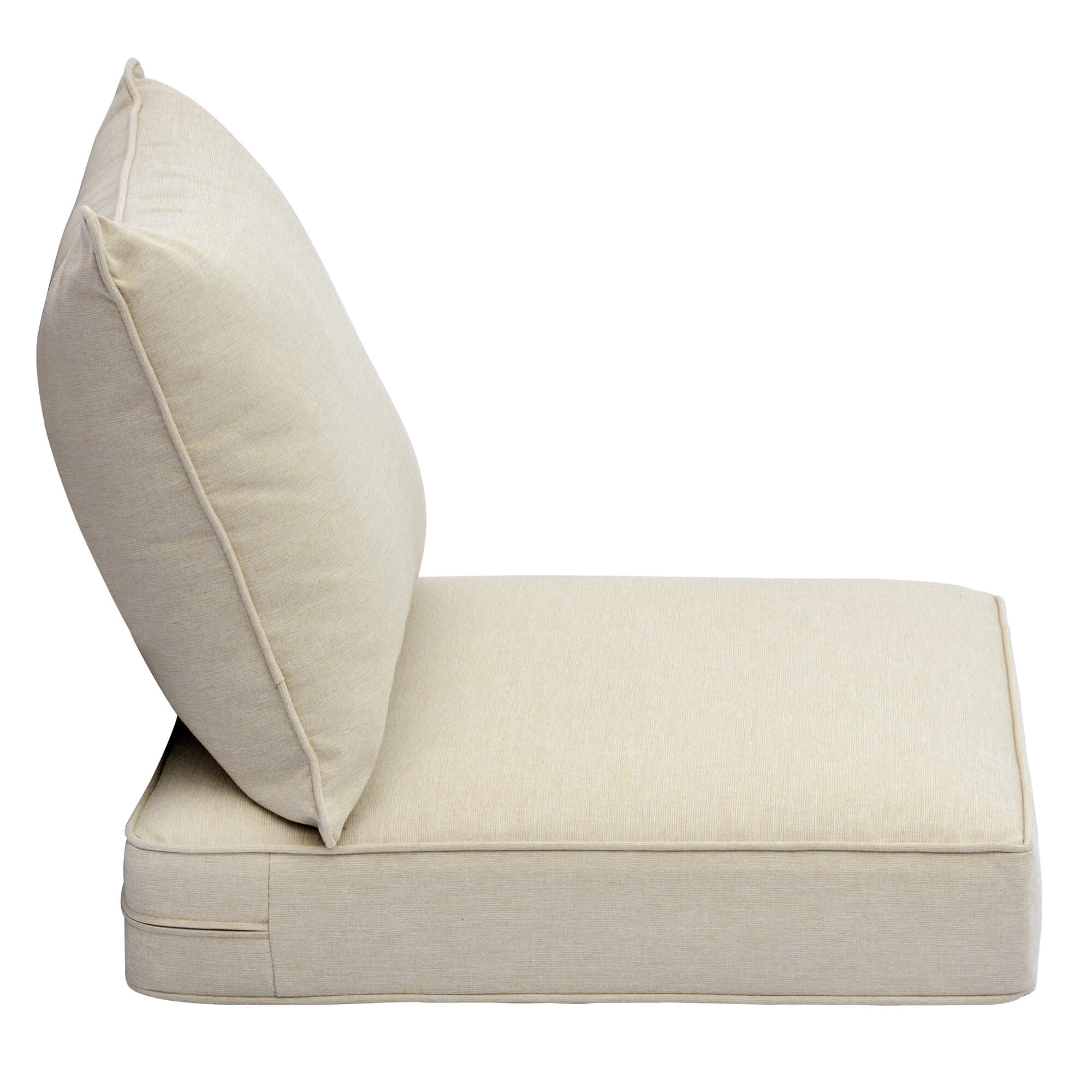 Ovios Replacement Seat Back Cushions Set with Olefin Fabric and Zipper, 24'' x 24'', Not Suitable for Ovios Patio Furniture