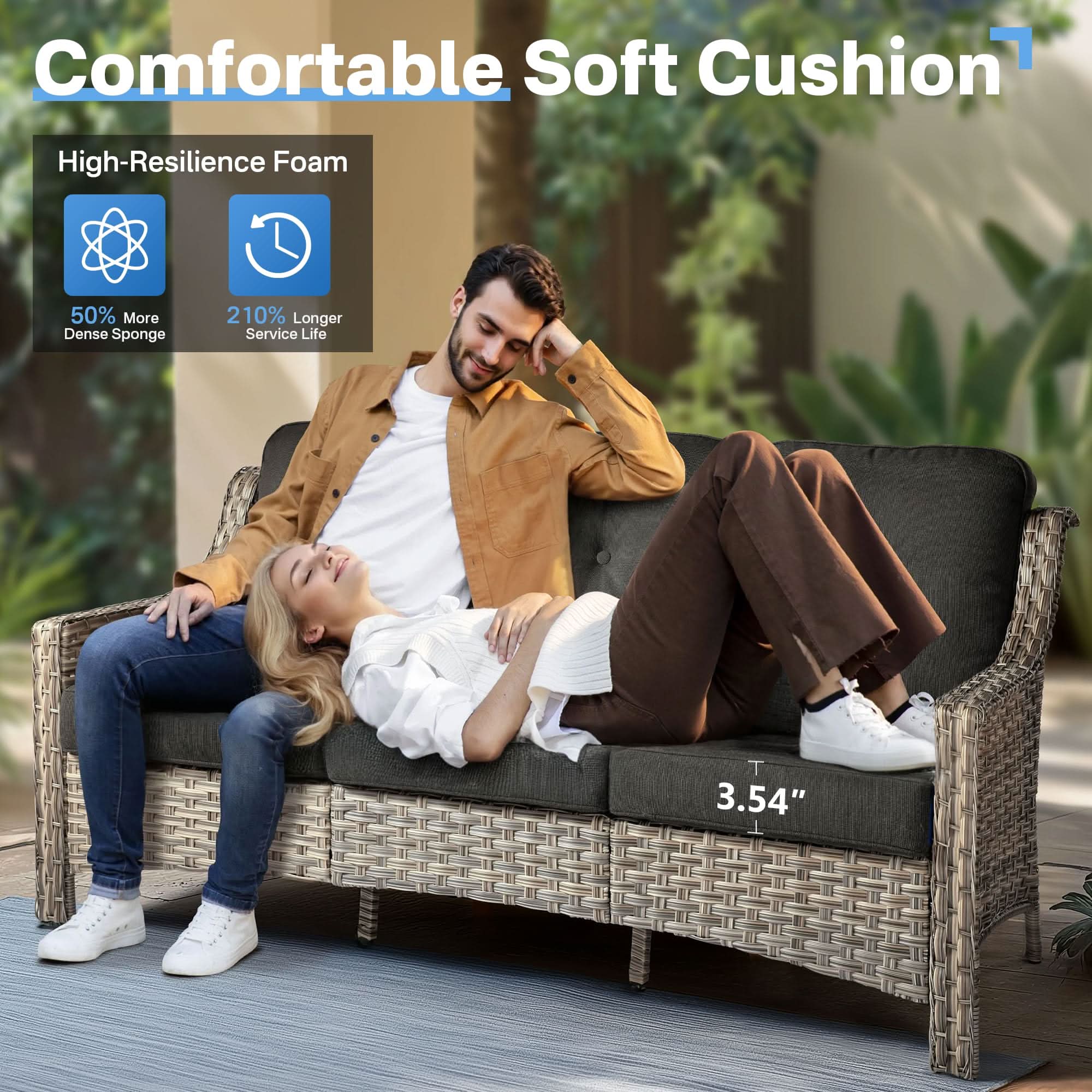 Ovios Conversation Set 5-Piece PAD Series include Rocking Chair & 47