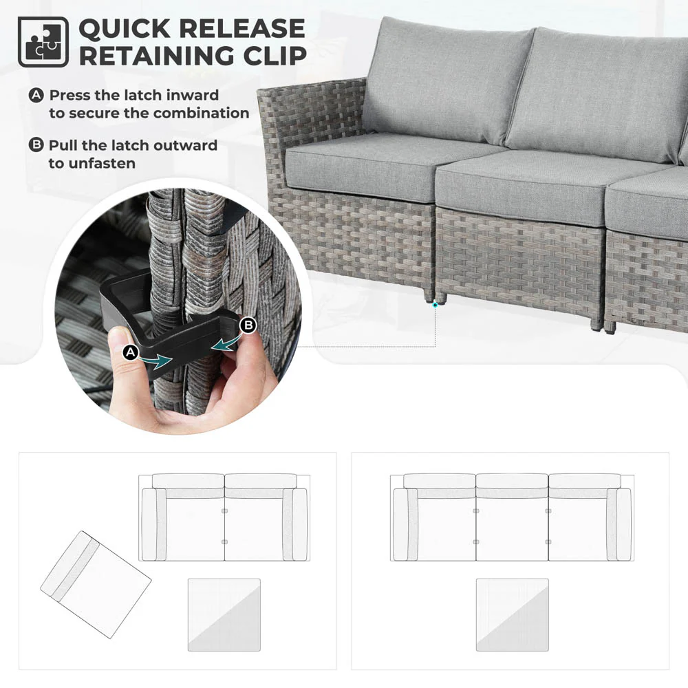 Ovios Patio Furniture Set New Rimaru 6-Piece, Fully Assembled