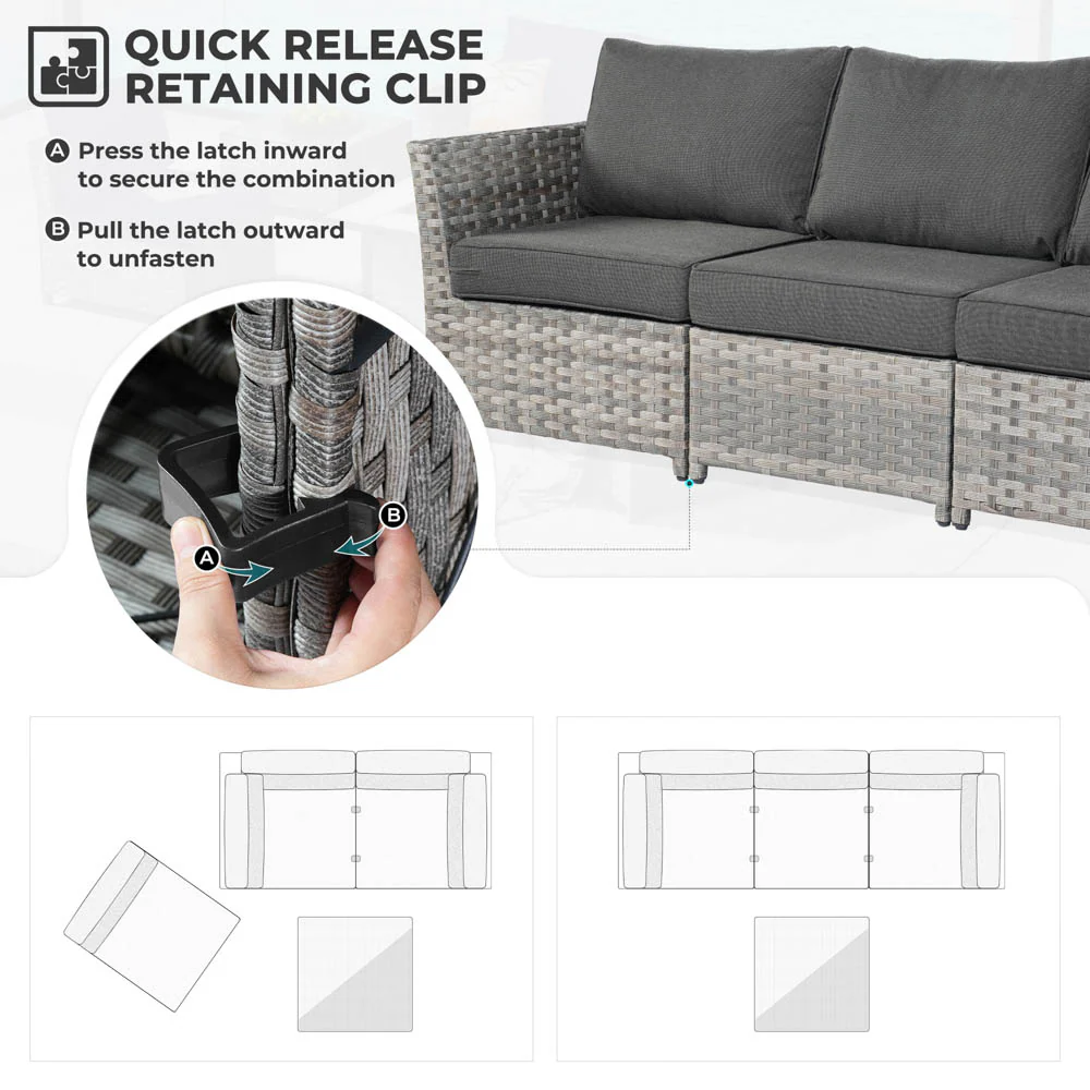Ovios New Rimaru Series Patio Furniture Set 13-Piece include 42