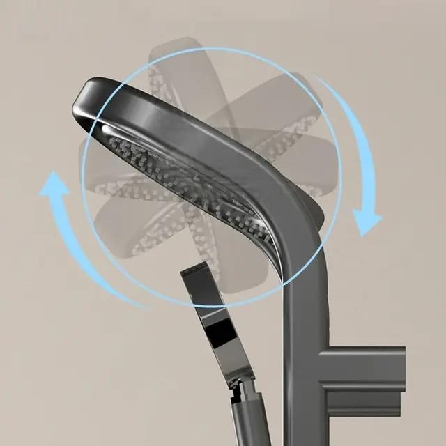 RUVEL Shower Panel - Spiral with Hydropowered LED Light, Digital Display & 3 Water Functions